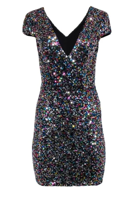 Dress the Population - Multi-Color Sequin Mini Dress Sz S