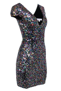 Dress the Population - Multi-Color Sequin Mini Dress Sz S