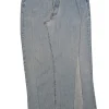 EB Denim - Light Wash Blue Denim Distressed Trim Maxi Skirt Sz S