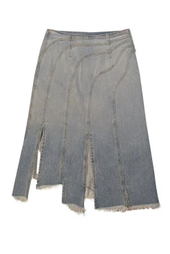 EB Denim - Light Wash Blue Deinm Slit Front "Sorriso" Skirt Sz M