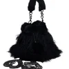 Ectcetra - Black Lamb Fur Mini Bucket Bag