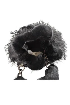 Ectcetra - Black Lamb Fur Mini Bucket Bag