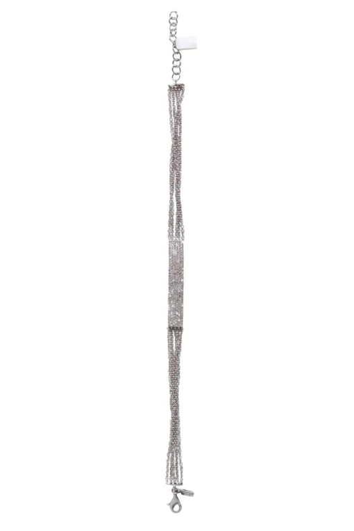 EF Collection - 14K White Gold Diamond Jumbo BAR MULTI CHAIN BRACELET
