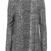 Eileen Fisher - Black & Grey Blend Open Knit Cardigan Sz S