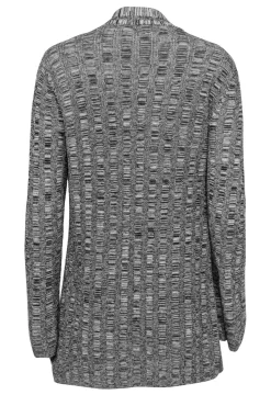 Eileen Fisher - Black & Grey Blend Open Knit Cardigan Sz S