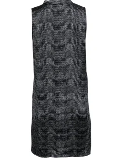 Eileen Fisher - Black Polka Dot Silk Shift Dress Sz S