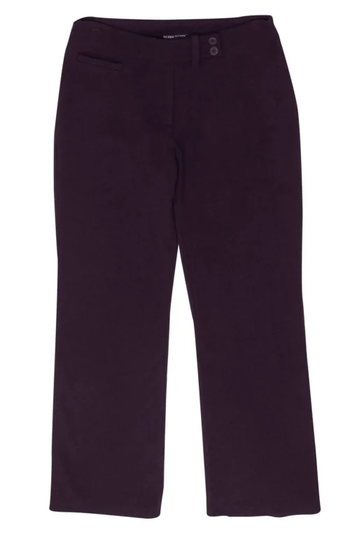 Eileen Fisher - Eggplant Straight Leg Cropped Trousers Sz PP