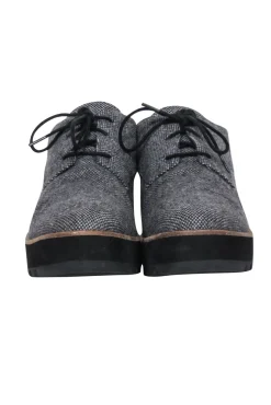 Eileen Fisher - Grey Tweed Lace Up Loafers Sz 9.5