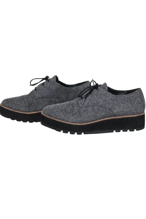Eileen Fisher - Grey Tweed Lace Up Loafers Sz 9.5