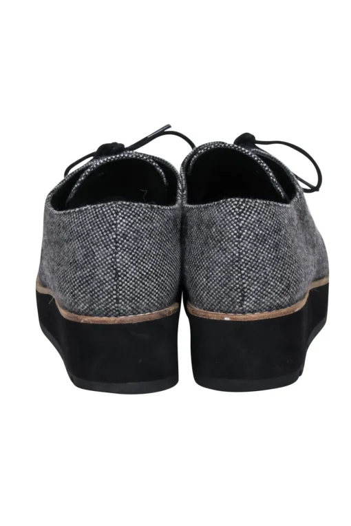 Eileen Fisher - Grey Tweed Lace Up Loafers Sz 9.5
