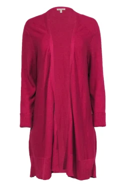 Eileen Fisher - Magenta Cotton Longline Cardigan Sz XL
