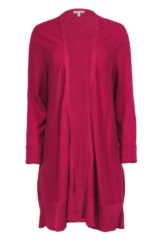 Eileen Fisher - Magenta Cotton Longline Cardigan Sz XL