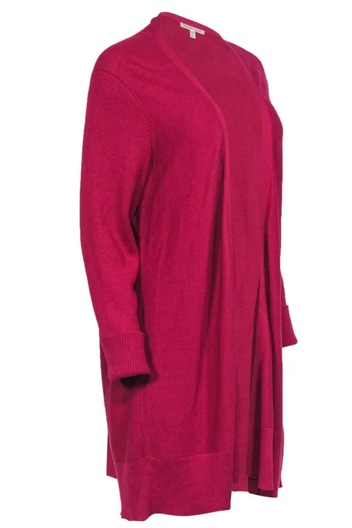Eileen Fisher - Magenta Cotton Longline Cardigan Sz XL