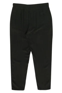 Eileen Fisher - Olive Silk Straight Leg “Georgette” Pants Sz M