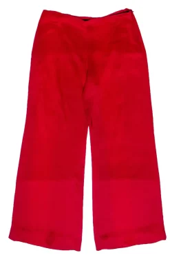 Eileen Fisher - Red Wide Leg Silk Dress Pants Sz S