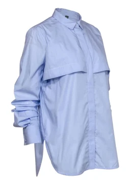 Eleventy - Blue & White Striped Button Down Top Sz 4