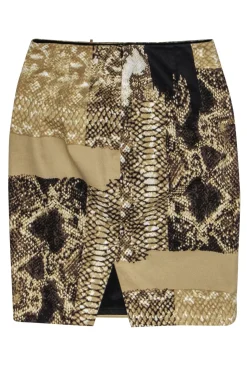 Elie Tahari - Beige & Brown Python Printed Pencil Skirt Sz 2