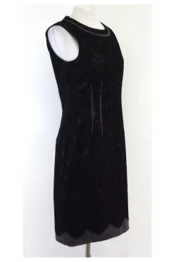 Elie Tahari - Black & Grey Lace Overlay Sleeveless Dress Sz 4