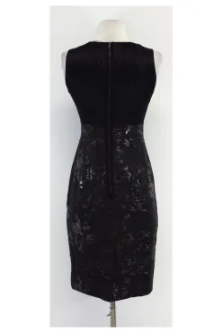 Elie Tahari - Black Jacquard Sleeveless Dress Sz 2