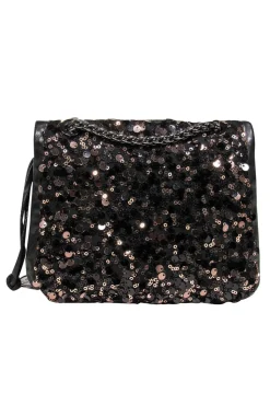 Elie Tahari - Black Leather Crossbody w/ Brown Sequins