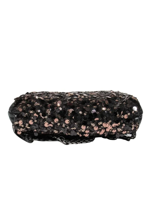 Elie Tahari - Black Leather Crossbody w/ Brown Sequins