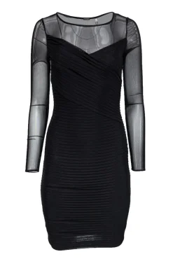 Elie Tahari - Black Pintucked Bodycon Dress Sz 2
