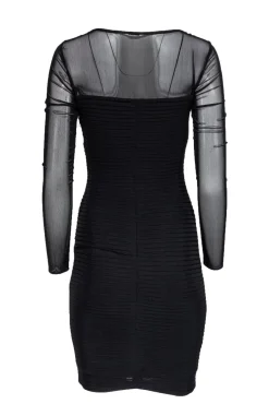 Elie Tahari - Black Pintucked Bodycon Dress Sz 2