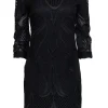 Elie Tahari - Black Silk & Cotton Eyelet Dress Sz 2