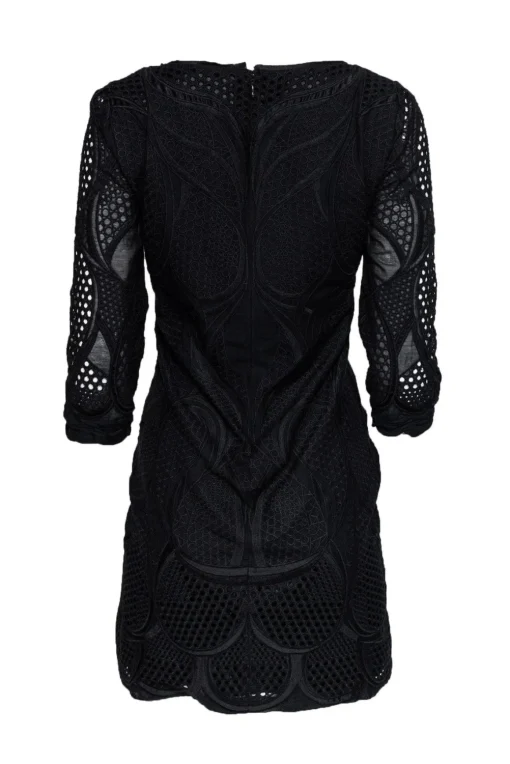 Elie Tahari - Black Silk & Cotton Eyelet Dress Sz 2