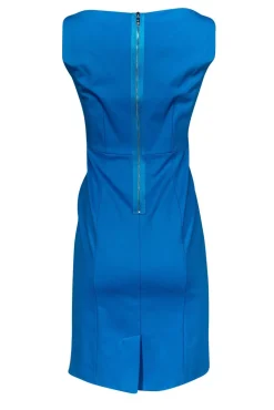 Elie Tahari - Bright Blue Plunge Sheath Dress Sz 2
