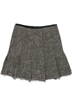 Elie Tahari - Brown Tweed Pleated Skirt Sz 12