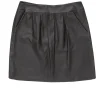 Elie Tahari - Dark Brown Leather Flare Skirt Sz 10