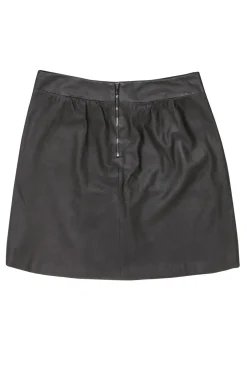 Elie Tahari - Dark Brown Leather Flare Skirt Sz 10