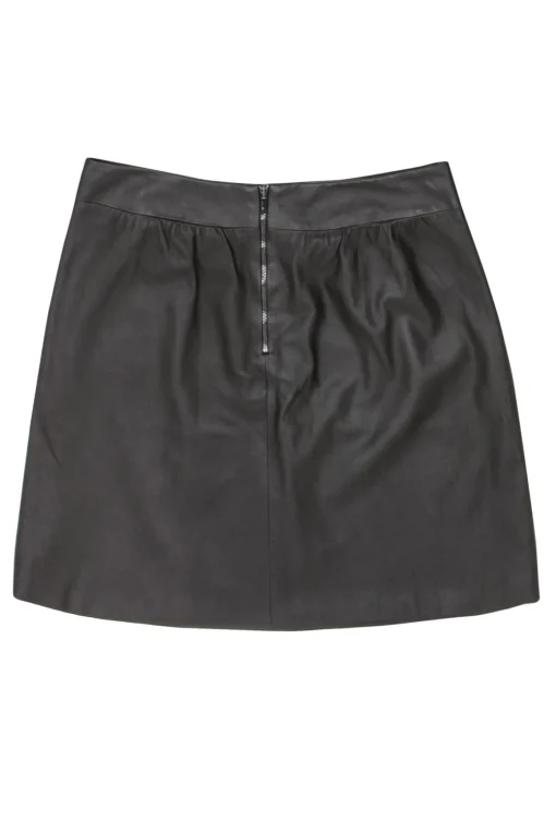 Elie Tahari - Dark Brown Leather Flare Skirt Sz 10