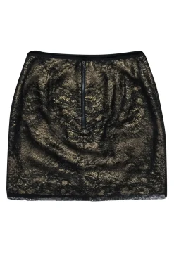 Elie Tahari - Gold & Black Lace Skirt Sz 4