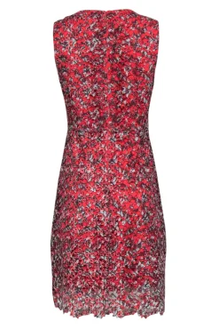 Elie Tahari - Red Floral Eyelet Lace Sheath Dress Sz 6
