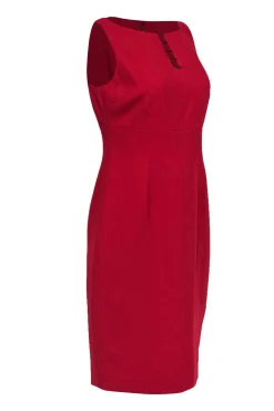 Elie Tahari - Red Sleeveless Sheath Dress Sz 6