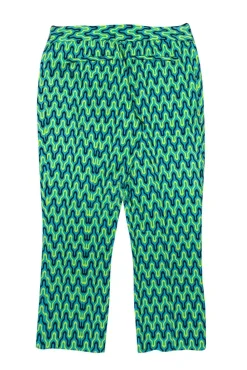 Elie Tahari - Teal, Black & Yellow Cropped Pants Sz 2