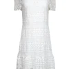 Elie Tahari - White Eyelet Lace Short Sleeve Dress Sz 12