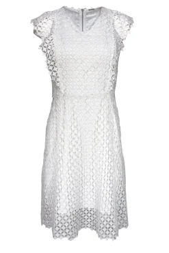 Elie Tahari - White Laser Cut Dress Sz 4