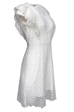 Elie Tahari - White Laser Cut Dress Sz 4