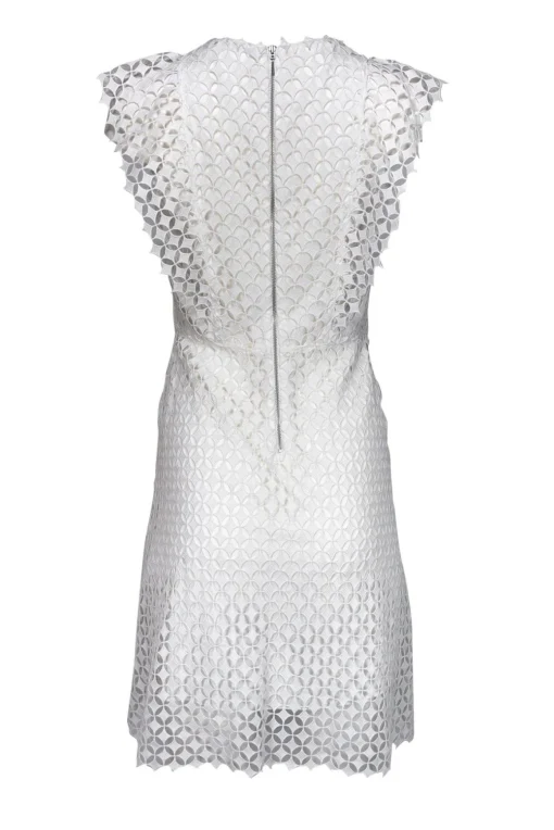 Elie Tahari - White Laser Cut Dress Sz 4