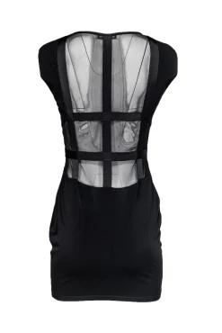 Elizabeth & James - Black Mesh Trim Dress Sz M