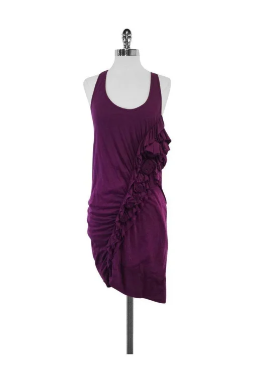 Elizabeth & James - Plum Cotton Blend Dress Sz L