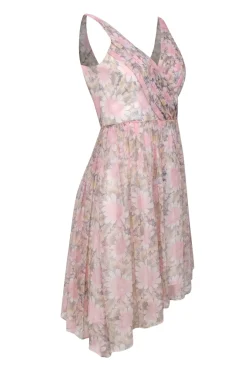 Elizabeth & James - Powder Pink & Cream Daisy Printed Silk A-Line Dress Sz 2
