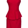Elizabeth & James - Red Strapless Peplum Bodycon Sz 2