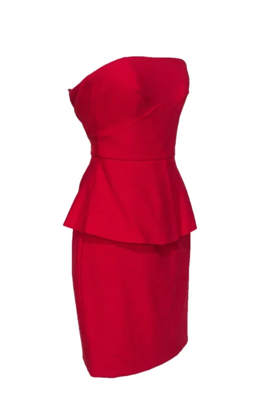 Elizabeth & James - Red Strapless Peplum Bodycon Sz 2