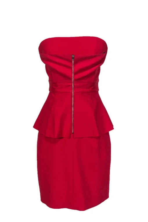 Elizabeth & James - Red Strapless Peplum Bodycon Sz 2