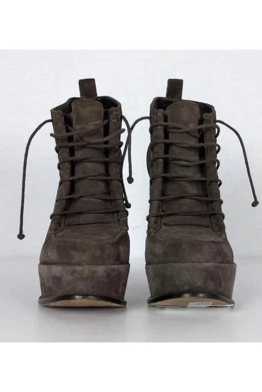 Elizabeth & James - Taupe Suede Lace-Up Booties Sz 5.5