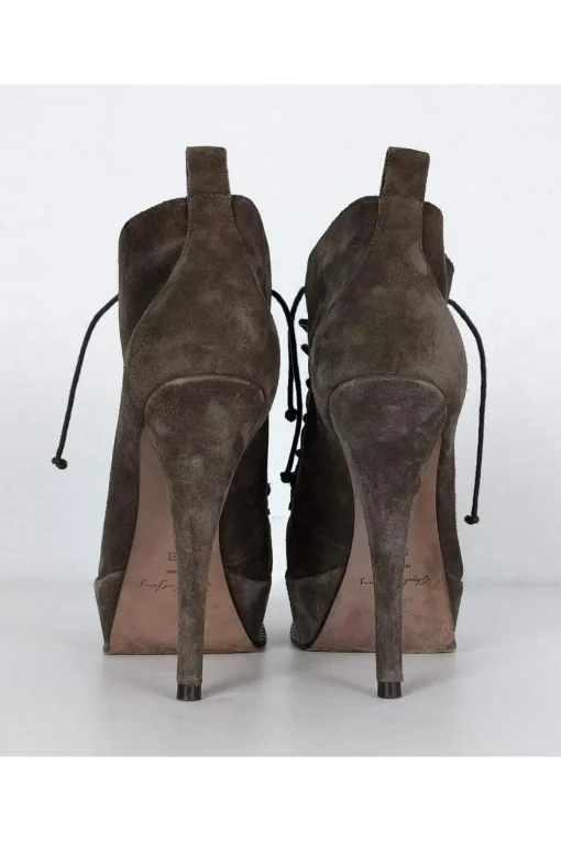 Elizabeth & James - Taupe Suede Lace-Up Booties Sz 5.5